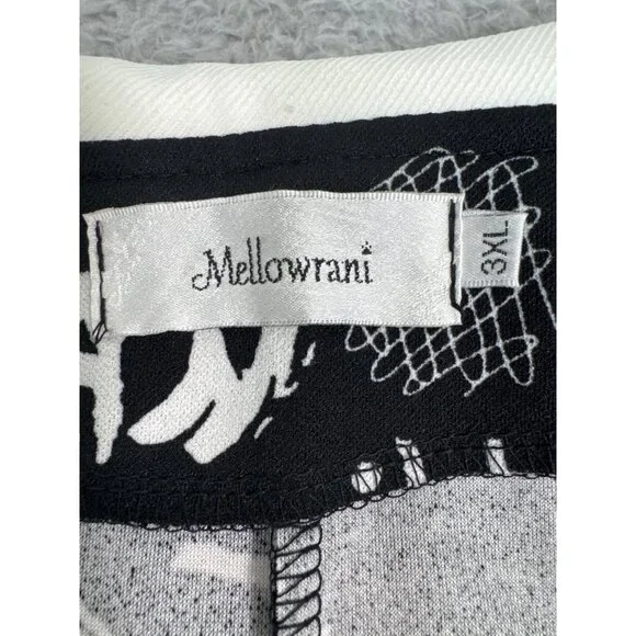 Mellowrani Little Monster Long Sleeve Dress Black & White Cotton Blend Letters - Picture 4 of 12